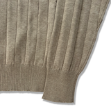Ribbed Long Sleeve Polo in Tannaro