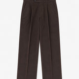 Single Pleat Trouser in Deep Brown