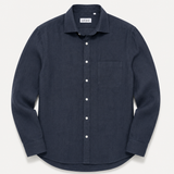 The Linen Shirt in Midnight Navy