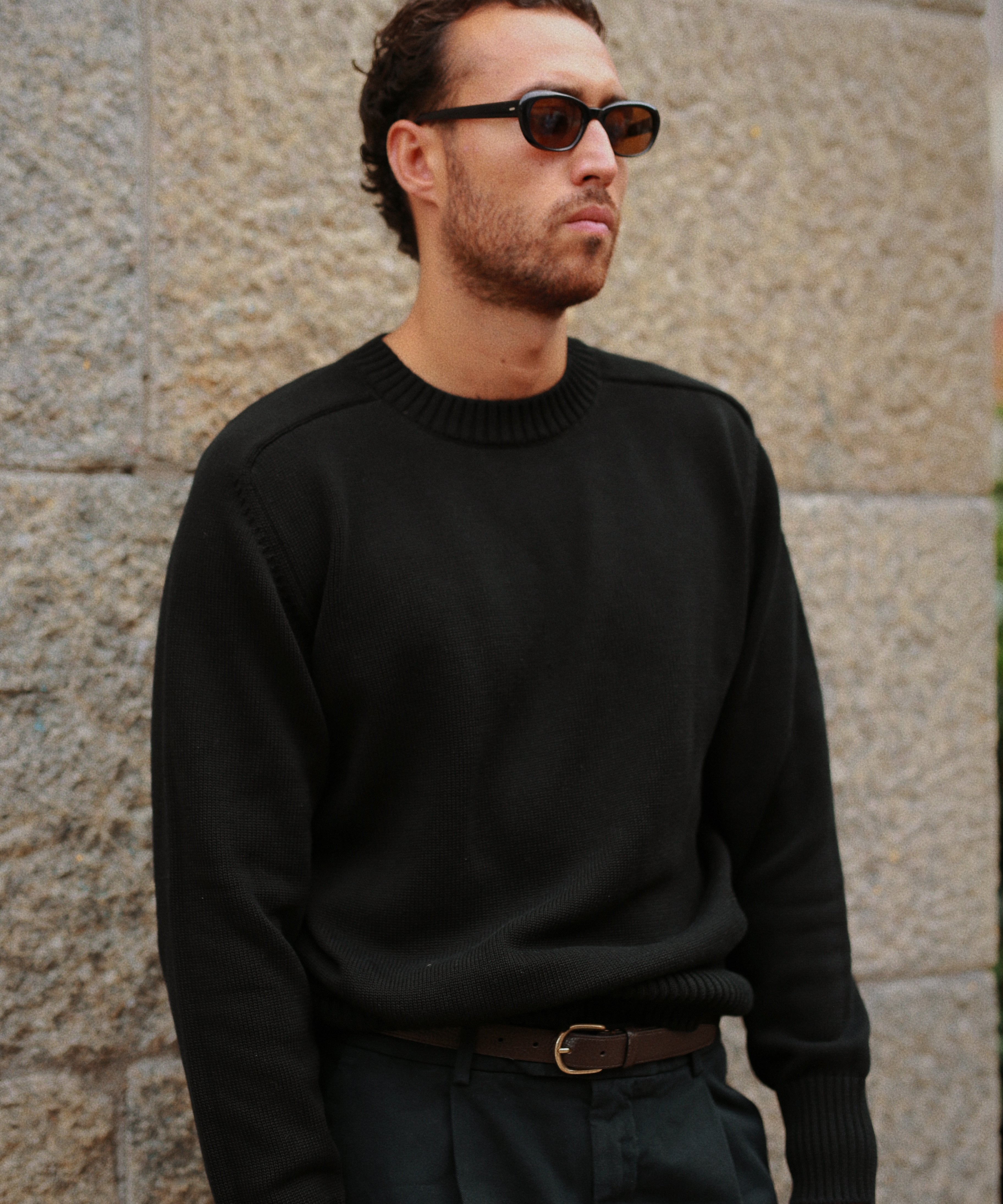 Cotton Crew in Nero