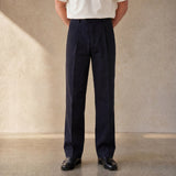 Single Pleat Trouser in Deep Navy