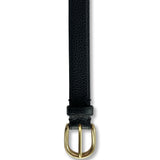 Grained Leather Belt in Nero