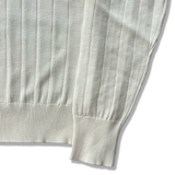 Ribbed Long Sleeve Polo in Latte