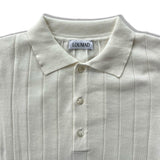 Ribbed Long Sleeve Polo in Latte