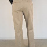 Single Pleat Twill Trouser Beige