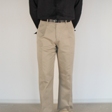 Single Pleat Twill Trouser Beige