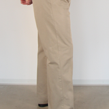Single Pleat Twill Trouser Beige