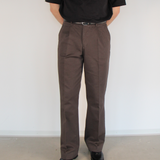 Single Pleat Twill Trouser Brown