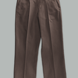 Single Pleat Twill Trouser Brown