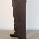 Single Pleat Twill Trouser Brown