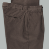 Single Pleat Twill Trouser Brown