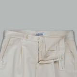 Single Pleat Twill Trouser Ivory