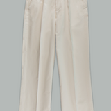 Single Pleat Twill Trouser Ivory